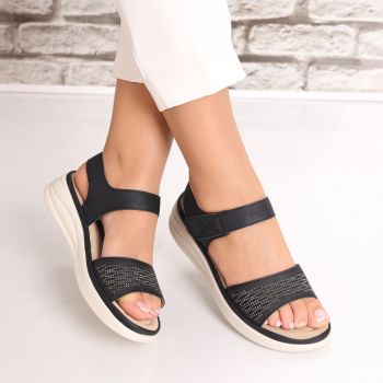 Sandale dama Negre din Piele Ecologica Epona