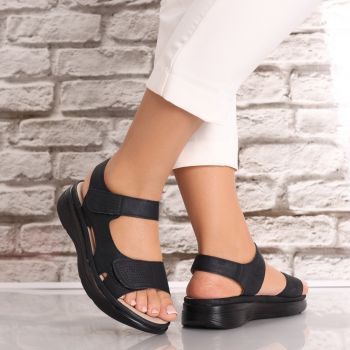 Sandale dama Negre din Piele Ecologica Zola