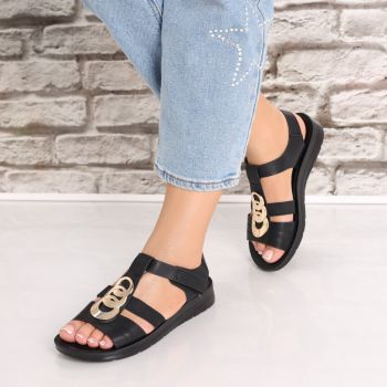 Sandale dama Negre2 din Piele Ecologica Areia