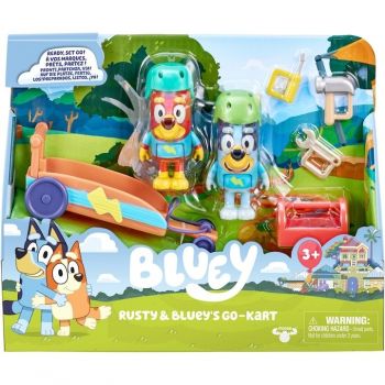 Set 2 figurine Bluey - Bluey & Rusty, Go-kart