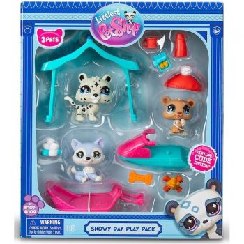 Set 3 figurine Littlest Pets Shop - Snowy Day