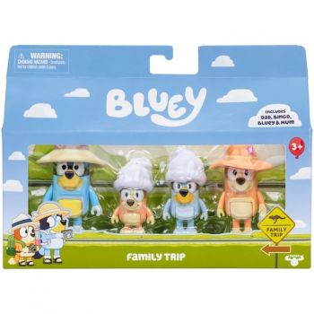 Set 4 figurine Bluey - Family Trip