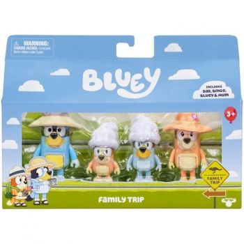 Set 4 figurine Bluey - Family Trip