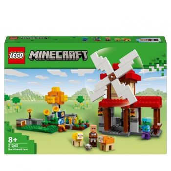 Set de constructie LEGO Minecraft 21262, Farma cu mori de vant, 462 piese, 8+ ani