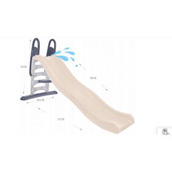 Tobogan mare pentru copii Mochtoys Gri 198 cm,trepte late,manere de prindere,margini rotunjite