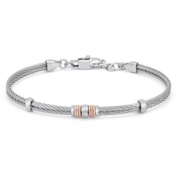 Bratara din Otel cu Diamant de 0.015ct, pentru Barbati