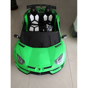 Masinuta electrica Drift pentru copii 3-8 ani cu viteza maxima 13km/h Lamborghini Aventador SVJ Roadster 24V 500W, scaun tapitat reglabil, Telecomanda 2.4GHz, Bluetooth, Radio FM, faruri si stop cu lumini LED (2028-drift) Verde