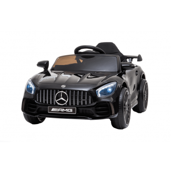 Masinuta electrica pentru copii 1-3 ani Mercedes GTR-s Lux cu roti moi, scaun tapitat, Telecomanda 2.4GHz, faruri si stop cu lumini LED, 12V 50W, Negru