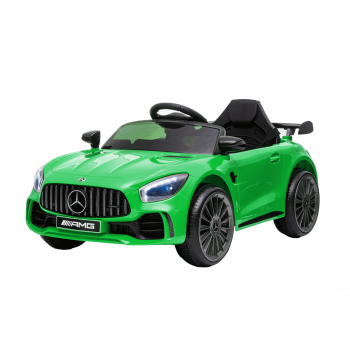 Masinuta electrica pentru copii 1-3 ani Mercedes GTR-s Lux cu roti moi, scaun tapitat, Telecomanda 2.4GHz, faruri si stop cu lumini LED, 12V 50W, Verde