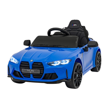 Masinuta electrica pentru copii 1-5 ani BMW M4 cu roti moi, scaun tapitat Telecomanda 2.4GHz  masinuta electrica copii bmw (2418) Albastru