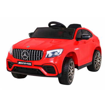Masinuta electrica pentru copii 1-5 ani Mercedes AMG GLC63s 4x4 12V 100W (5688) cu roti moi, scaun tapitat, Telecomanda 2.4GHz, faruri si stop cu lumini LED, Rosu