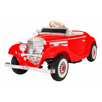 Masinuta electrica pentru copii 1-5 ani Mercedes Retro TYP 540K 4x4 sarcina max pana la 100kg, cu loc pe spate pentru parinte, Telecomanda (A200) Rosu