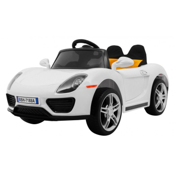 Masinuta electrica pentru copii 1-5 ani ROADSTER cu roti moi, scaun tapitat, Telecomanda 2.4GHz, faruri si stop cu lumini LED, 12V 70W (7188) Alb