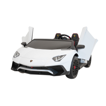 Masinute electrice pentru copii | Masina electrica pentru 2 copii Lamborghini Aventador SV, 24V 400W (8803) Alb