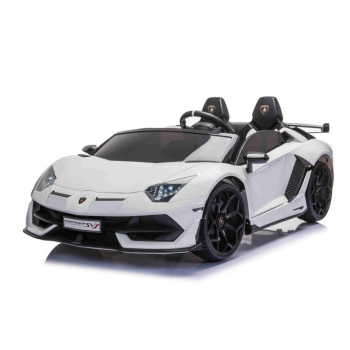 Masinute electrice pentru copii | Masina electrica  pentru copii Lamborghini Aventador SVJ Roadster Lux 12V cu 2 locuri (2028) Alb