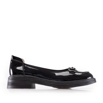 Pantofi casual damă din piele naturală - 4419 Negru Lac