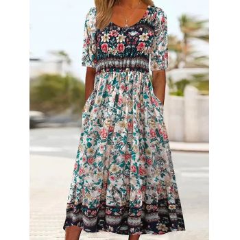 Rochie cu flori, de dama, Floria, marimea XXXL - 3