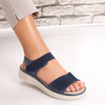 Sandale dama Fara Toc Bleumarin din Textil Dream ieftine