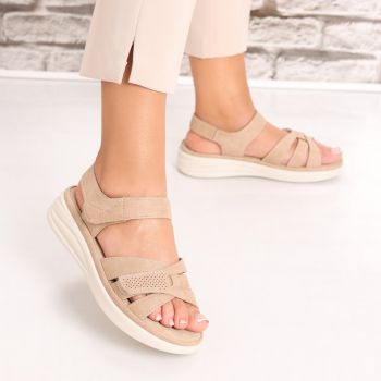 Sandale dama Fara Toc Kaki din Piele Ecologica Acliv