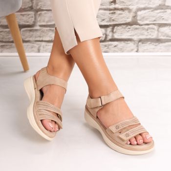 Sandale dama Fara Toc Kaki din Piele Ecologica Anela