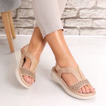 Sandale dama Fara Toc Kaki din Piele Ecologica Resma