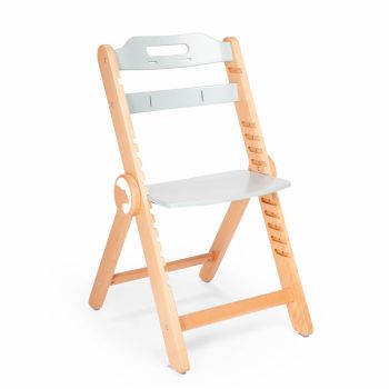 Scaun de masa pentru copii multifunctional Kidnort Drommer Green, pliabil, din lemn, transformabil, cu sezut reglabil pe 11 nivele de inaltime, picioare antiderapante, cu pernuta inclusa, capacitate maxim admisa 75 kg