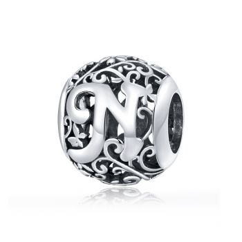 Talisman din argint Alphabet Letter N