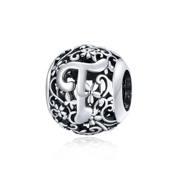 Talisman din argint Alphabet Letter T