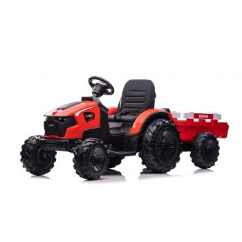 Tractor electric pentru copii cu remorca XXL LUX 720-T (2068) Rosu