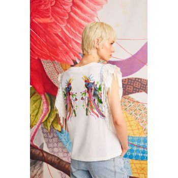 tricou din bumbac culoarea alb