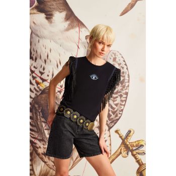 tricou din bumbac culoarea negru ieftin