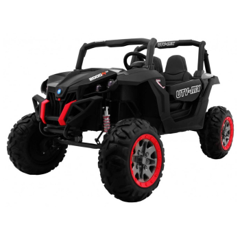 UTV electric pentru copii 2-6 ani cu 2 locuri, 180W 12V 4x4 BUGGY POWER (603) cu roti moi, scaun tapitat, Telecomanda 2.4 GHz, faruri si stop cu lumini LED, Bluetooth, Radio FM, Negru