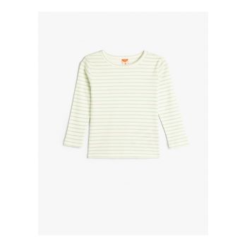 Bluza cu decolteu la baza gatului si model in dungi