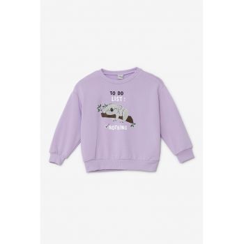 Bluza de trening cu decolteu la baza gatului si imprimeu