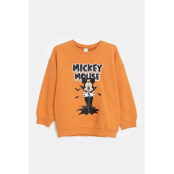 Bluza de trening cu decolteu la baza gatului si imprimeu cu desene