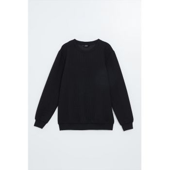 Bluza de trening cu decolteu la baza gatului si maneci cazute