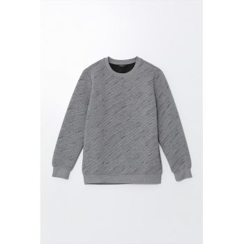 Bluza de trening cu decolteu la baza gatului - texturata
