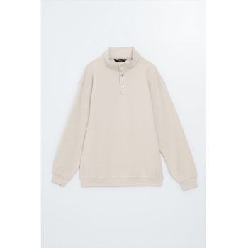 Bluza de trening cu fenta cu capse