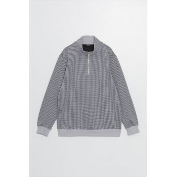 Bluza de trening cu fenta cu fermoar