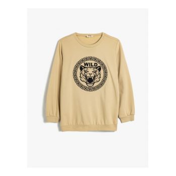Bluza de trening din bumbac cu decolteu la baza gatului