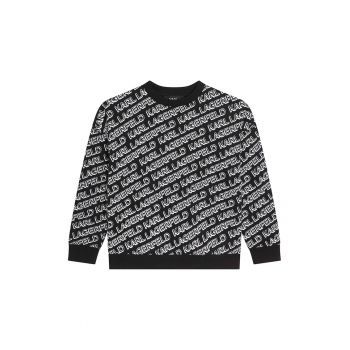 Bluza sport cu decolteu la baza gatului si model logo