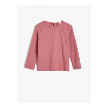 Bluza texturata cu decolteu cu volane