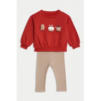 Costum de bumbac cu broderie de Craciun