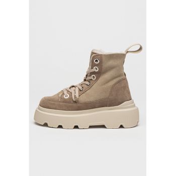 Ghete high-cut din piele intoarsa