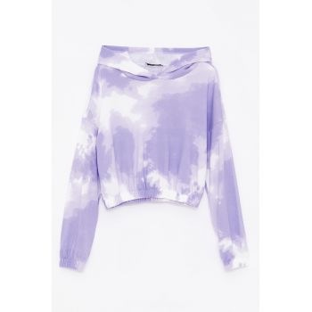 Hanorac crop cu model tie-dye