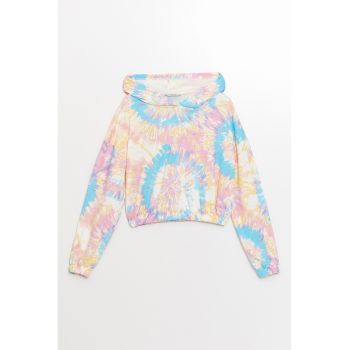 Hanorac crop cu model tie-dye