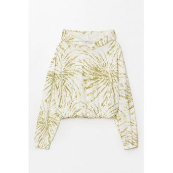 Hanorac crop cu model tie-dye