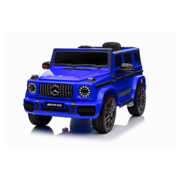 Masinuta electrica pentru copii 1-5 ani Mercedes AMG G63 60W roti moi scaun tapitat Telecomanda 2.4GHz faruri si stop cu LED Bluetooth (BBH-0002HD) Albastru