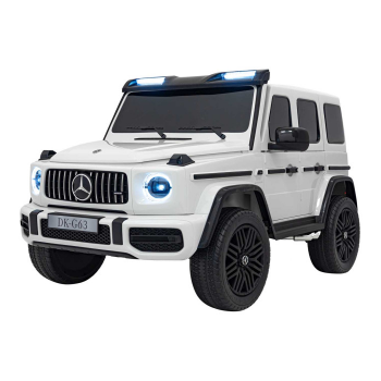 Masinuta electrica pentru copii 2-8 ani cu 2 locuri New Mercedes AMG G63 XXL 24V 800W 4x4 cu roti moi, Telecomanda 2.4 GHz, faruri cu lumini LED Alb