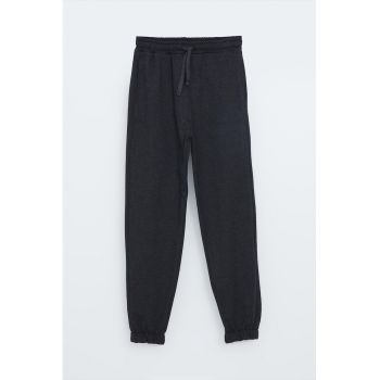 Pantaloni de trening din amestec de bumbac cu buzunare laterale